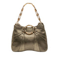 Gucci Metallic Calfskin Bamboo Ring Chain Shoulder Bag