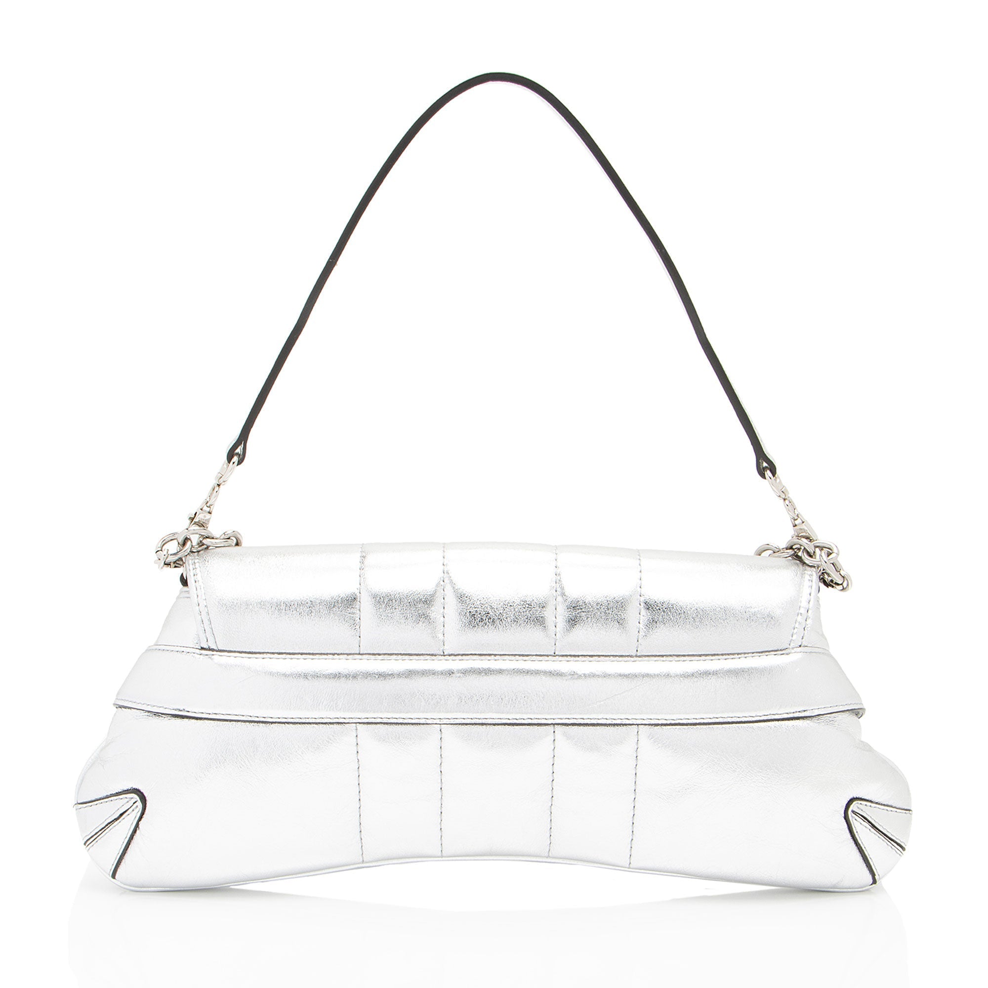 Gucci Metallic Calfskin Horsebit Chain Medium Shoulder Bag (SHF-dYk9f1)