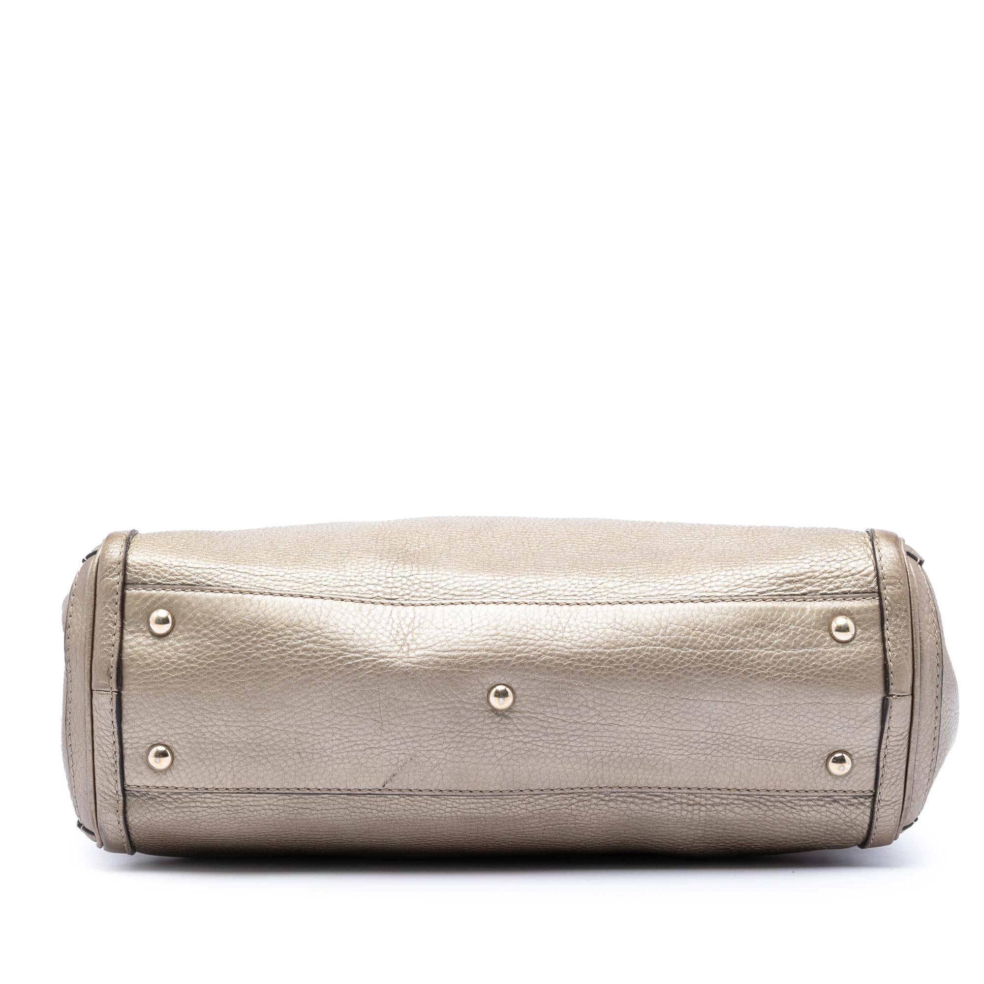 Gucci Metallic Grained Leather Bella Tote