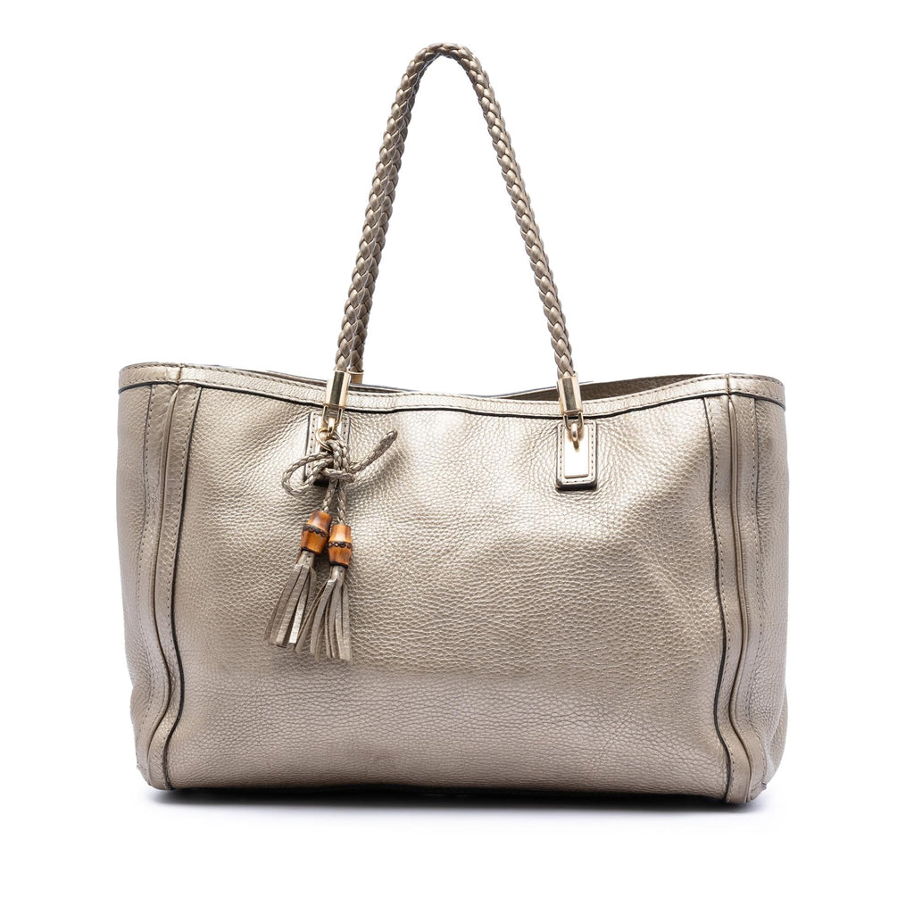Gucci Metallic Grained Leather Bella Tote