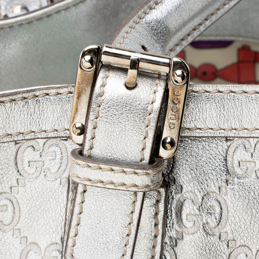 Gucci Metallic Guccissima Leather Britt Tote