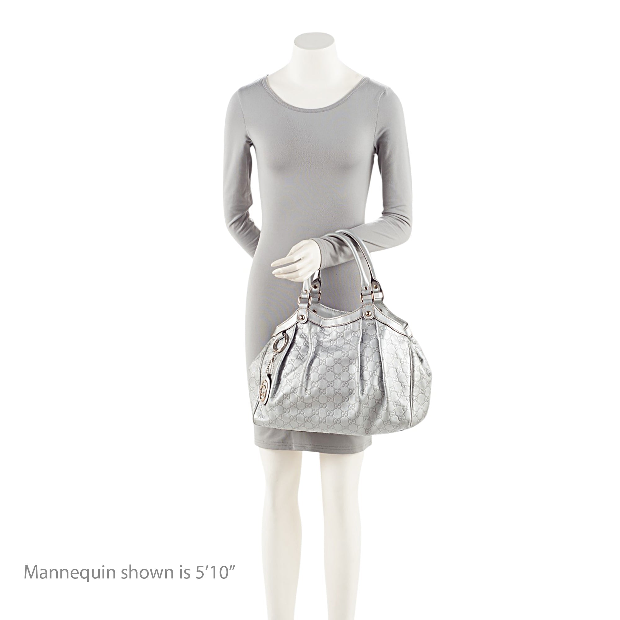 Gucci Metallic Guccissima Leather Sukey Medium Tote