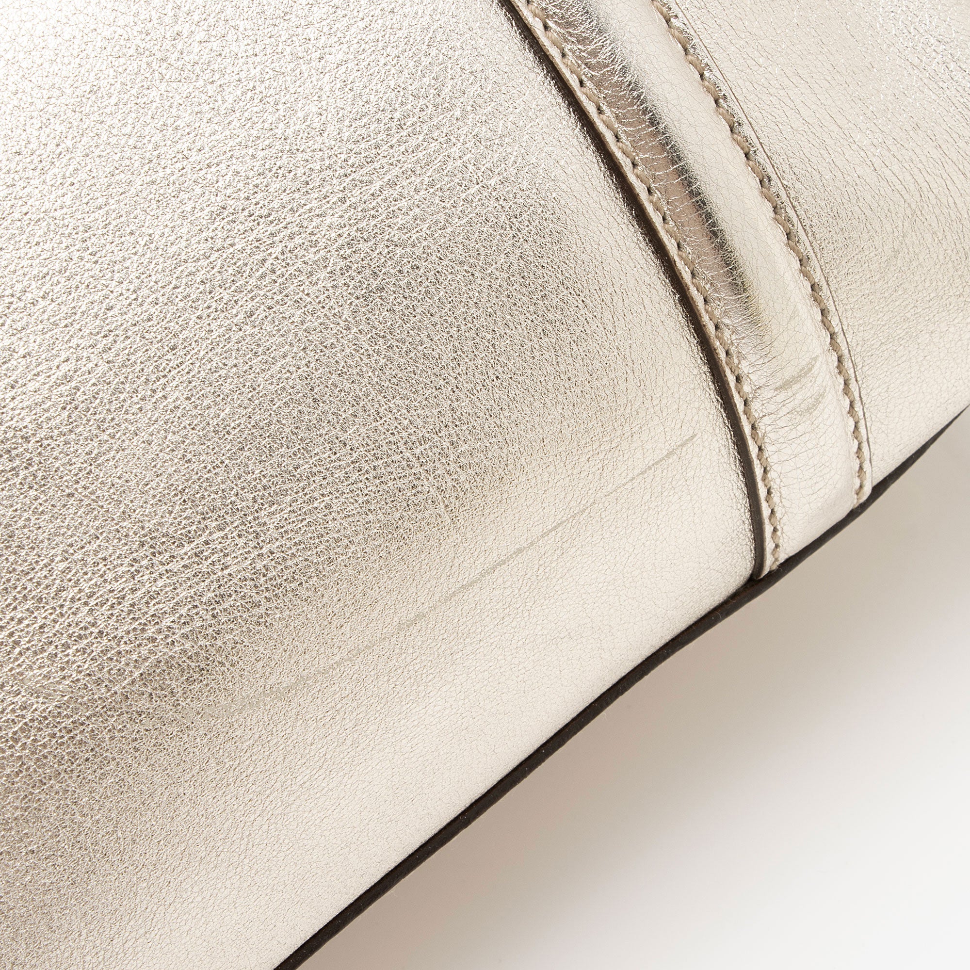 Gucci Metallic Leather Britt Small Boston Bag (SHF-YWrQAR)