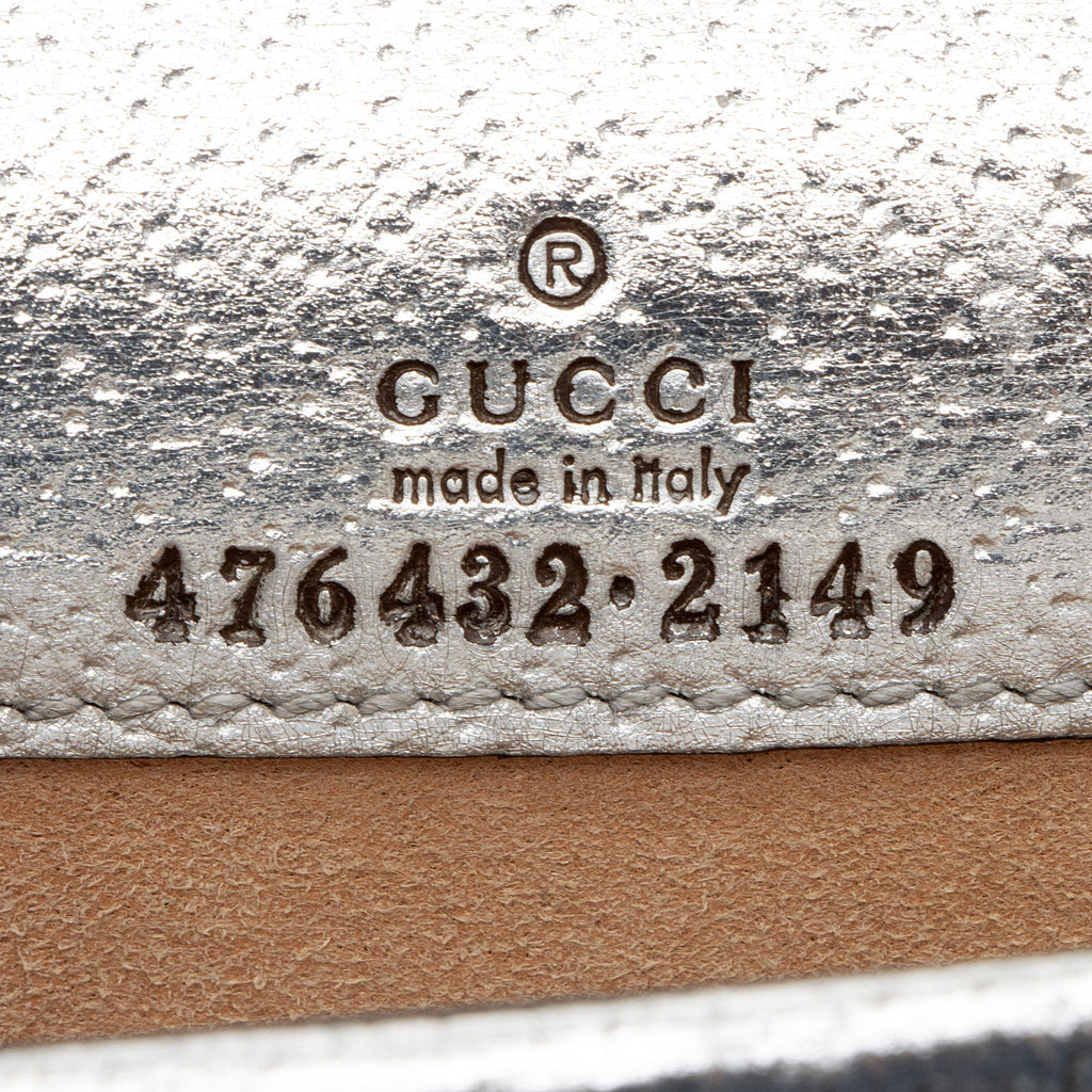 Gucci Metallic Leather Crystal Dionysus Mini Shoulder Bag
