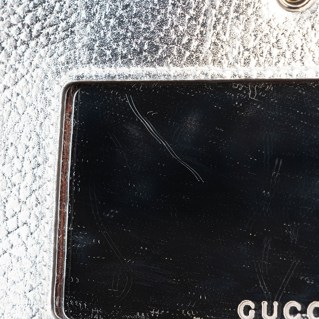 Gucci Metallic Leather GG Marmont Wallet on Chain (SHF-3rKwDE)