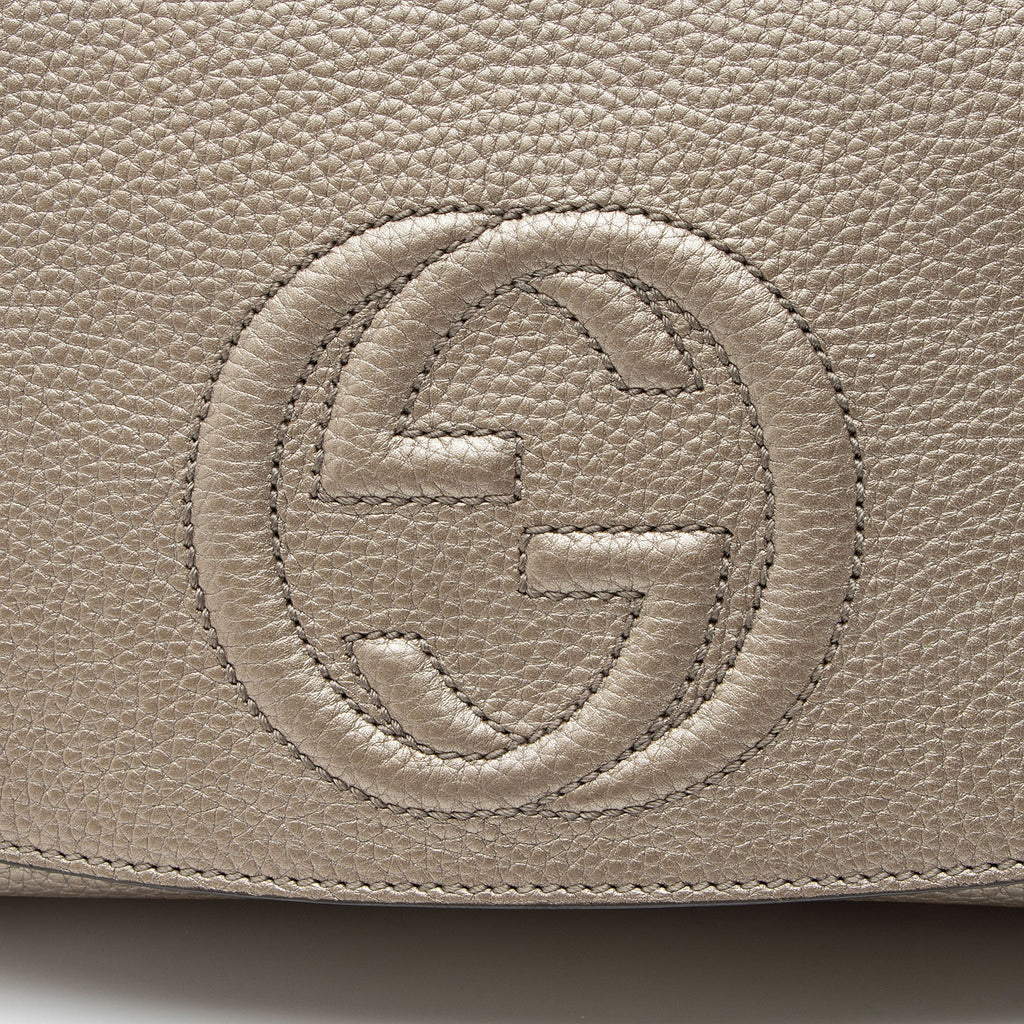 Gucci Metallic Leather Soho Medium Flap Bag