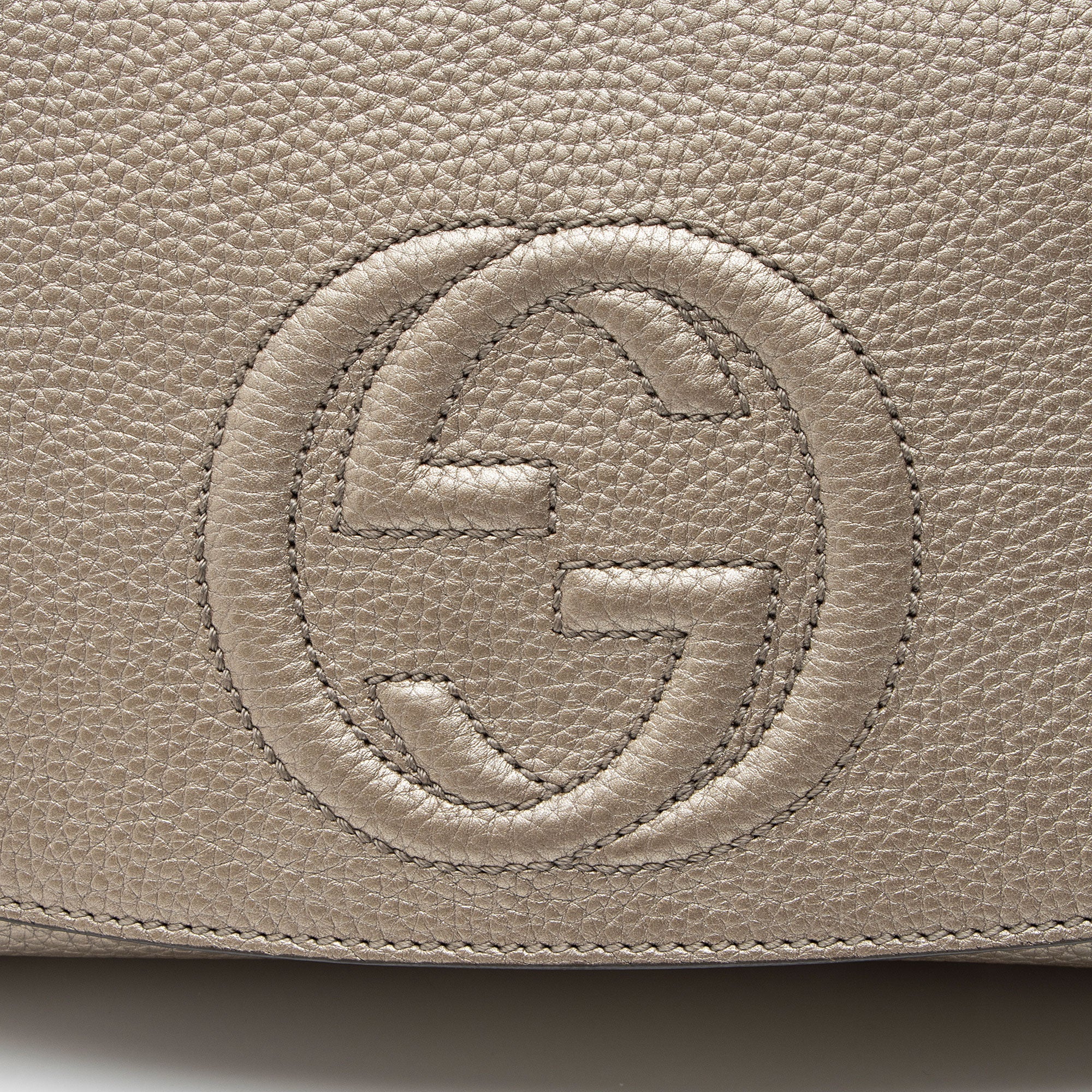 Gucci Metallic Leather Soho Medium Flap Bag