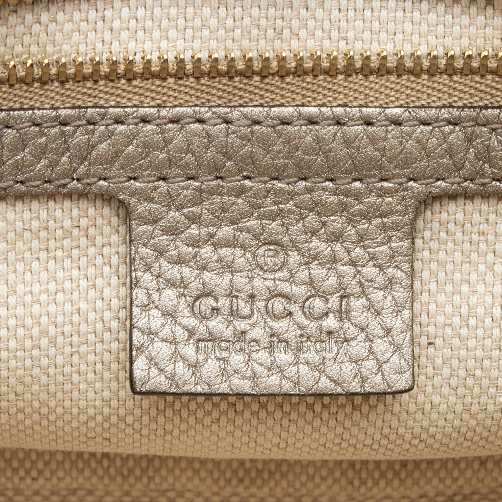 Gucci Metallic Leather Soho Medium Flap Bag