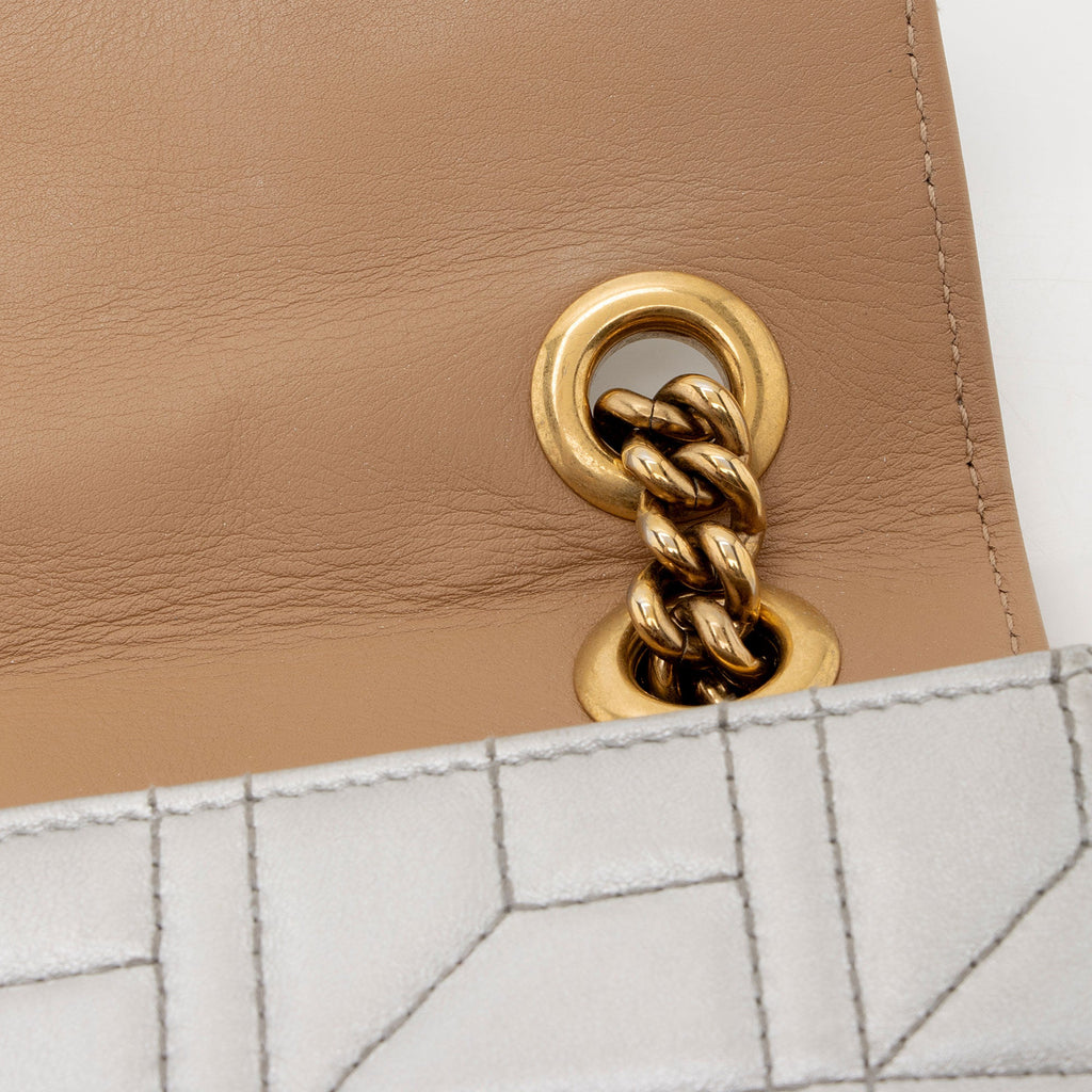 Gucci Metallic Matelasse Leather Pearl GG Marmont Mini Flap Bag - FINAL SALE (SHF-ZNLBGf)