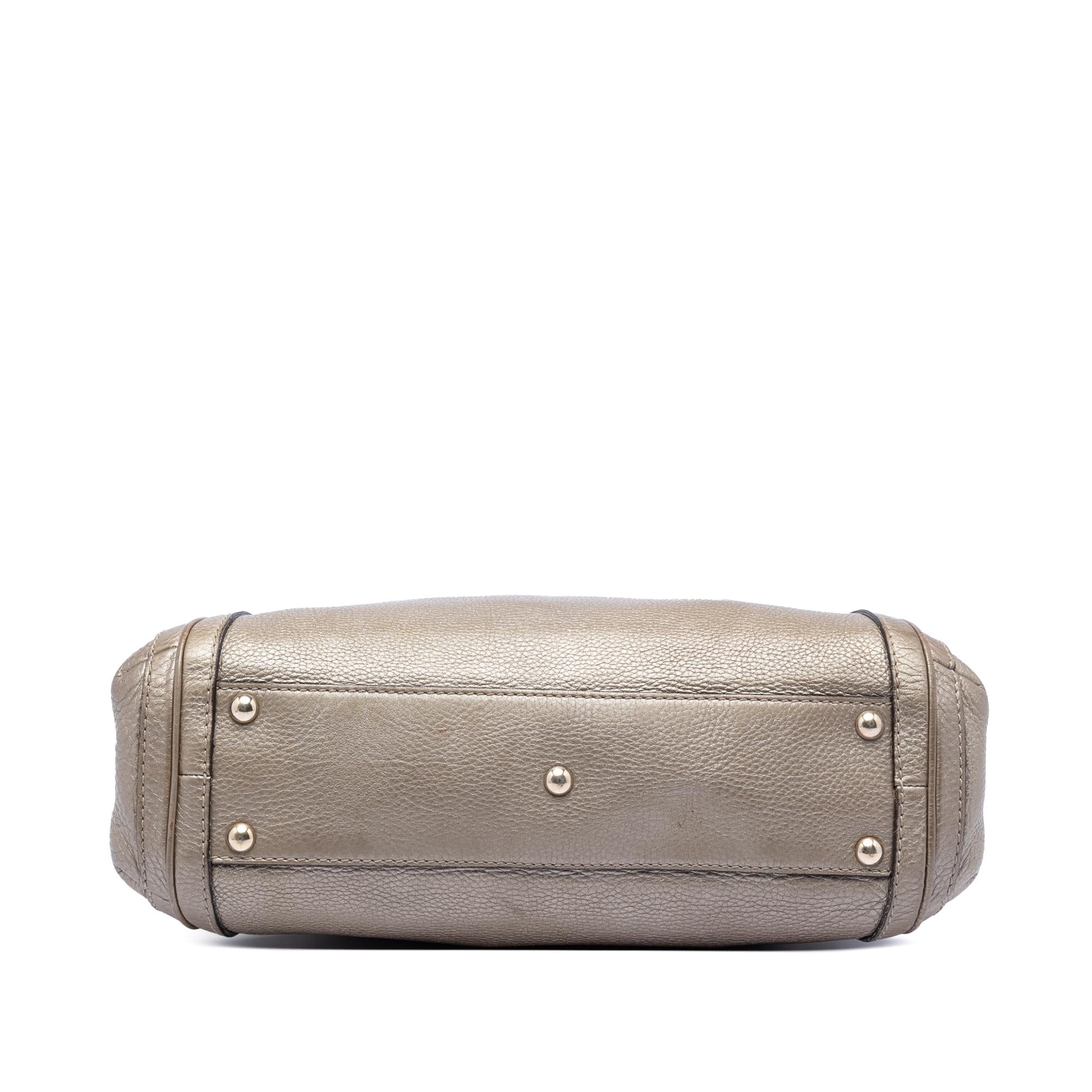Gucci Metallic Pebbled Calfskin Bella Satchel