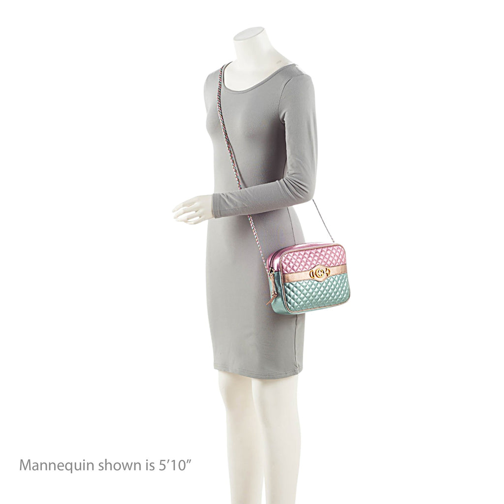 Gucci Metallic Quilted Leather Trapuntata Small Shoulder Bag