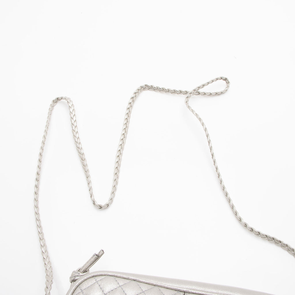 Gucci Metallic Quilted Leather Web Trapuntata Small Shoulder Bag