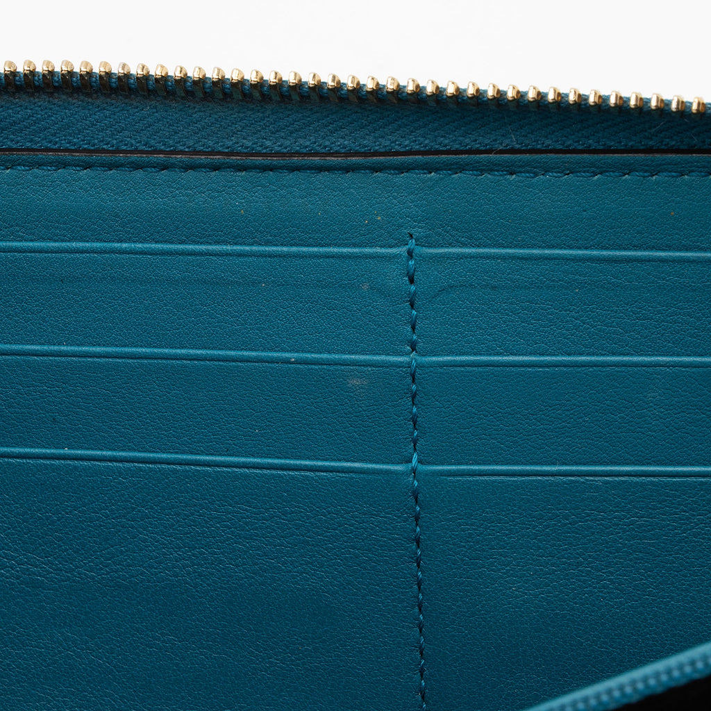 Gucci Patent Microguccissima Leather Nice Zip Around Wallet (SHF-as5XBr)