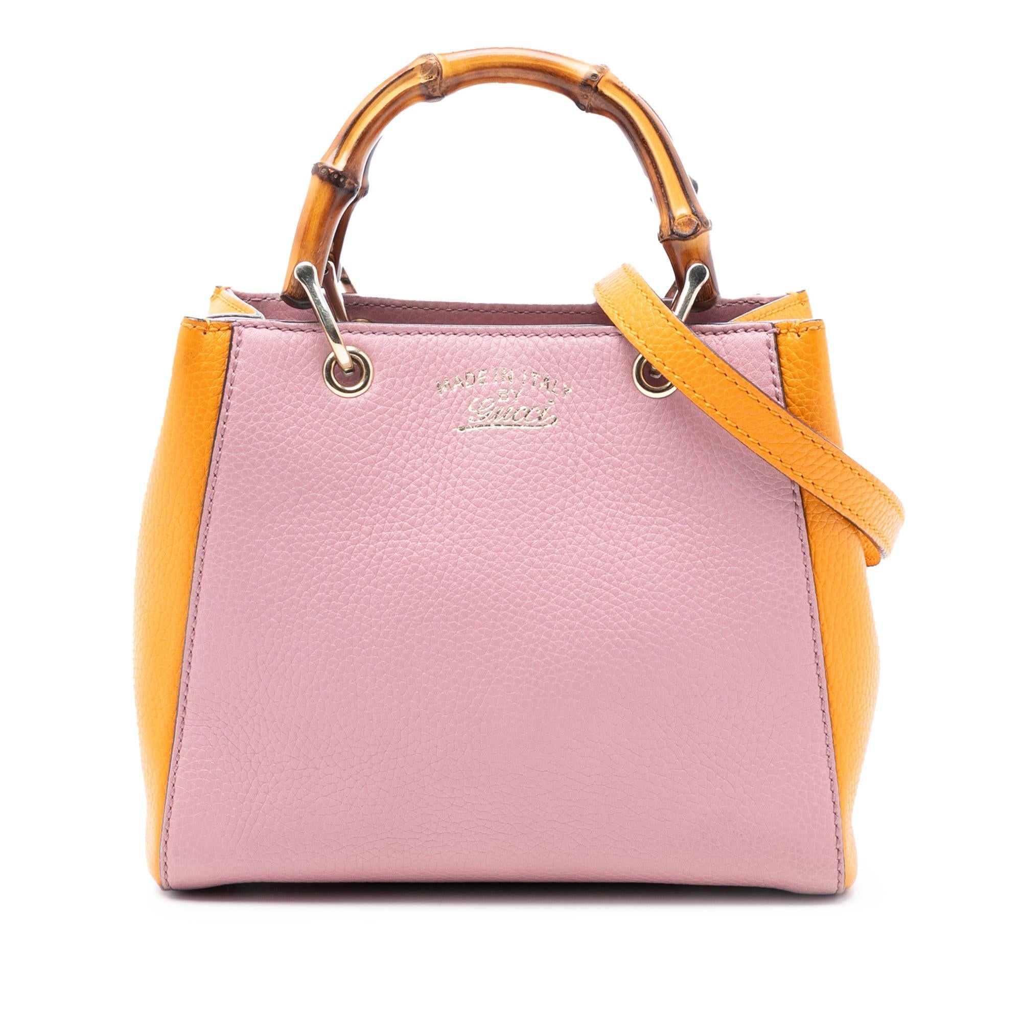 Gucci Mini Bicolor Calfskin Bamboo Shopper Satchel
