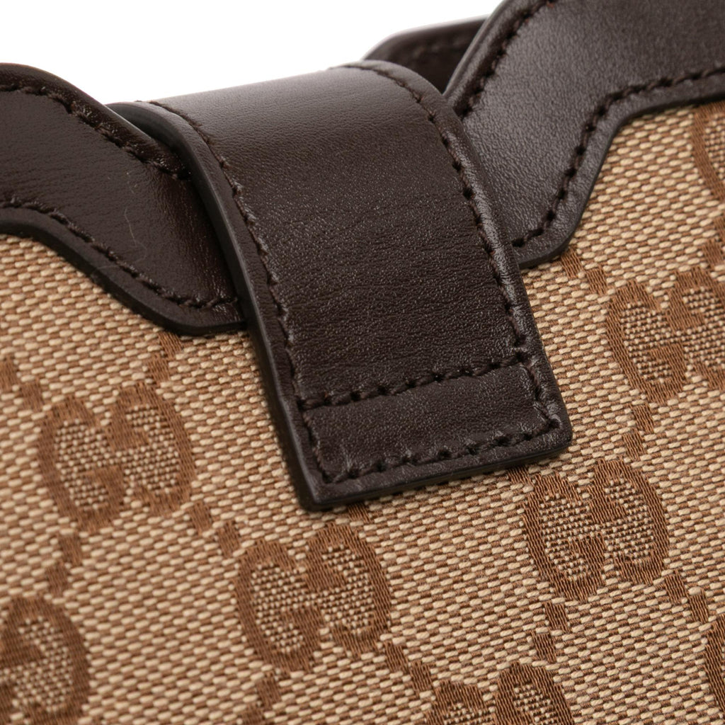 Gucci Mini GG Canvas Web Bucket Bag