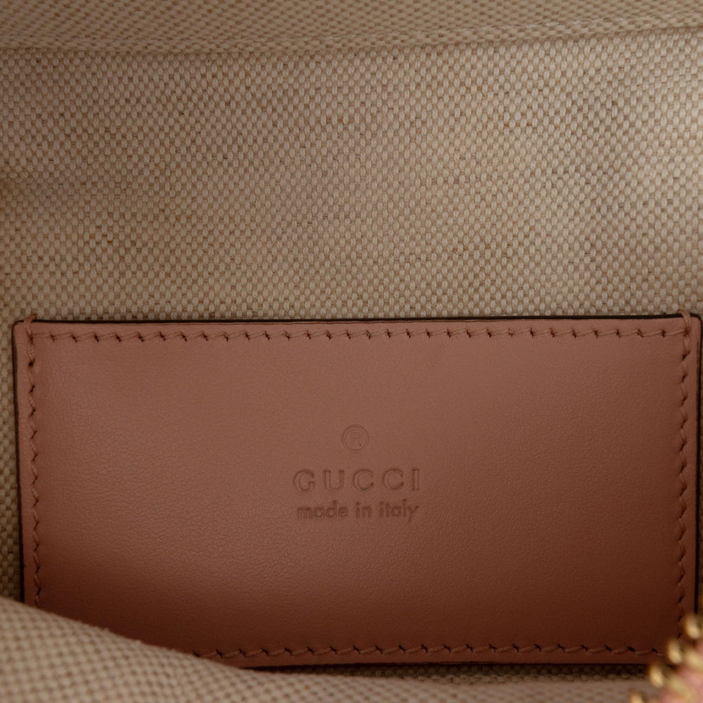 Gucci Mini GG Marmont Matelasse Calfskin Top Handle Vanity Chain Bag