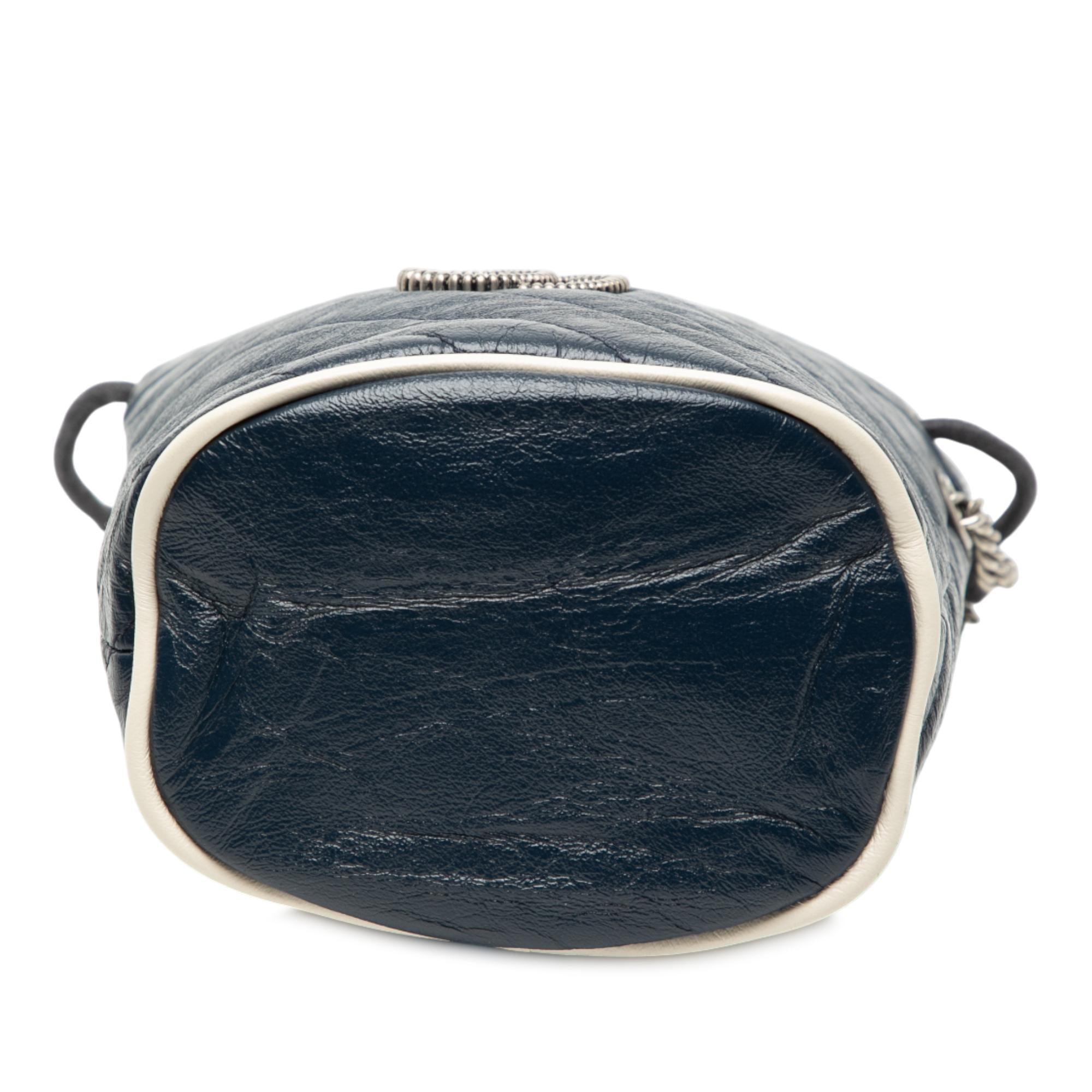 Gucci Mini GG Marmont Matelasse Diagonal Leather Torchon Bucket Bag