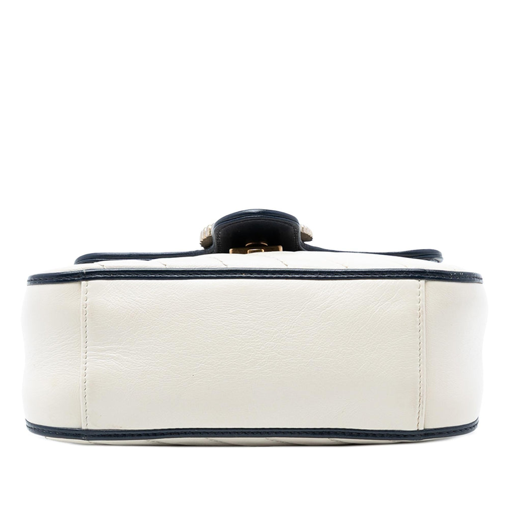 Gucci Mini GG Marmont Matelasse Diagonal Leather Torchon Top Handle Bag