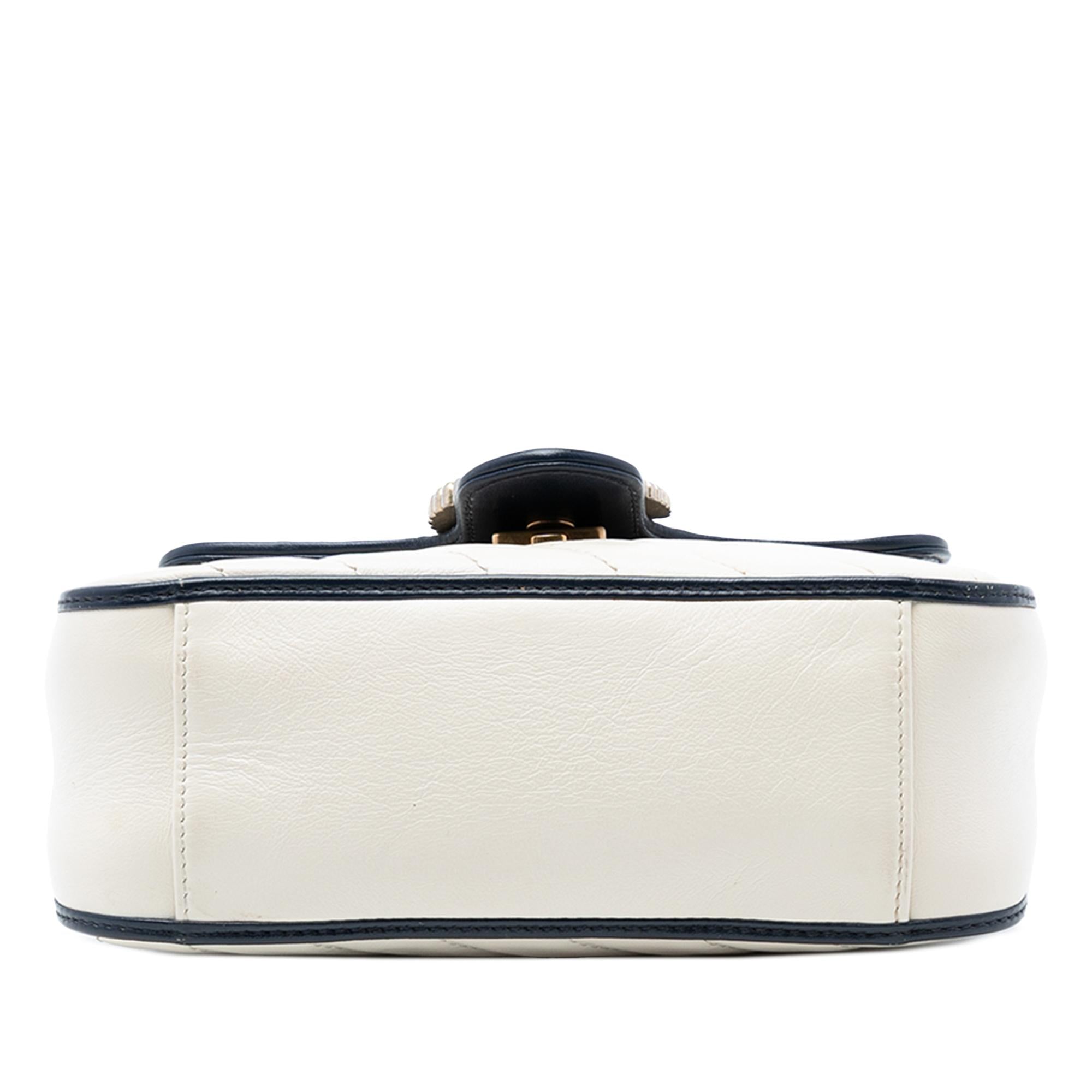 Gucci Mini GG Marmont Matelasse Diagonal Leather Torchon Top Handle Bag