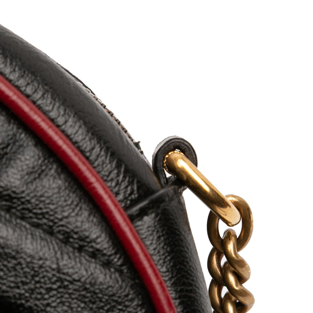 Gucci Mini GG Marmont Matelasse Leather Torchon Round Crossbody