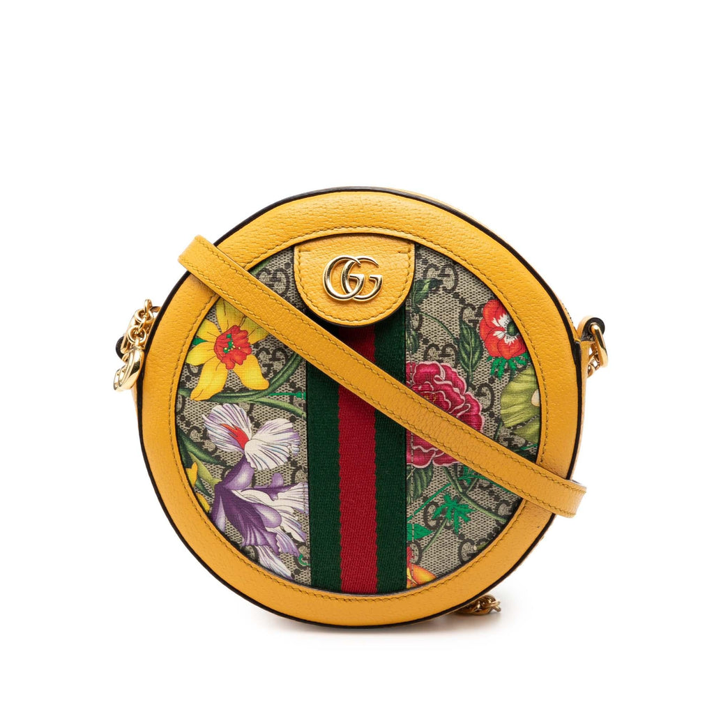 Gucci Mini GG Supreme Flora Ophidia Round Crossbody