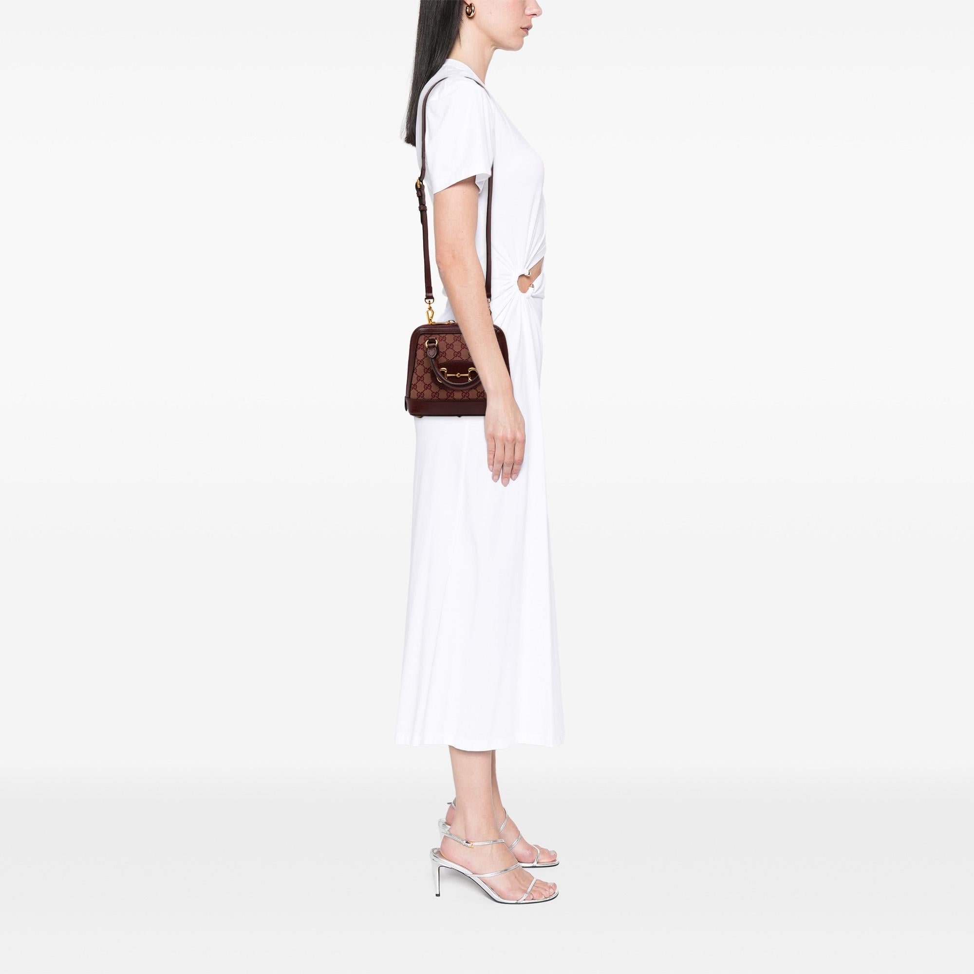 Gucci Mini GG Supreme Horsebit 1955 Top Handle Bag