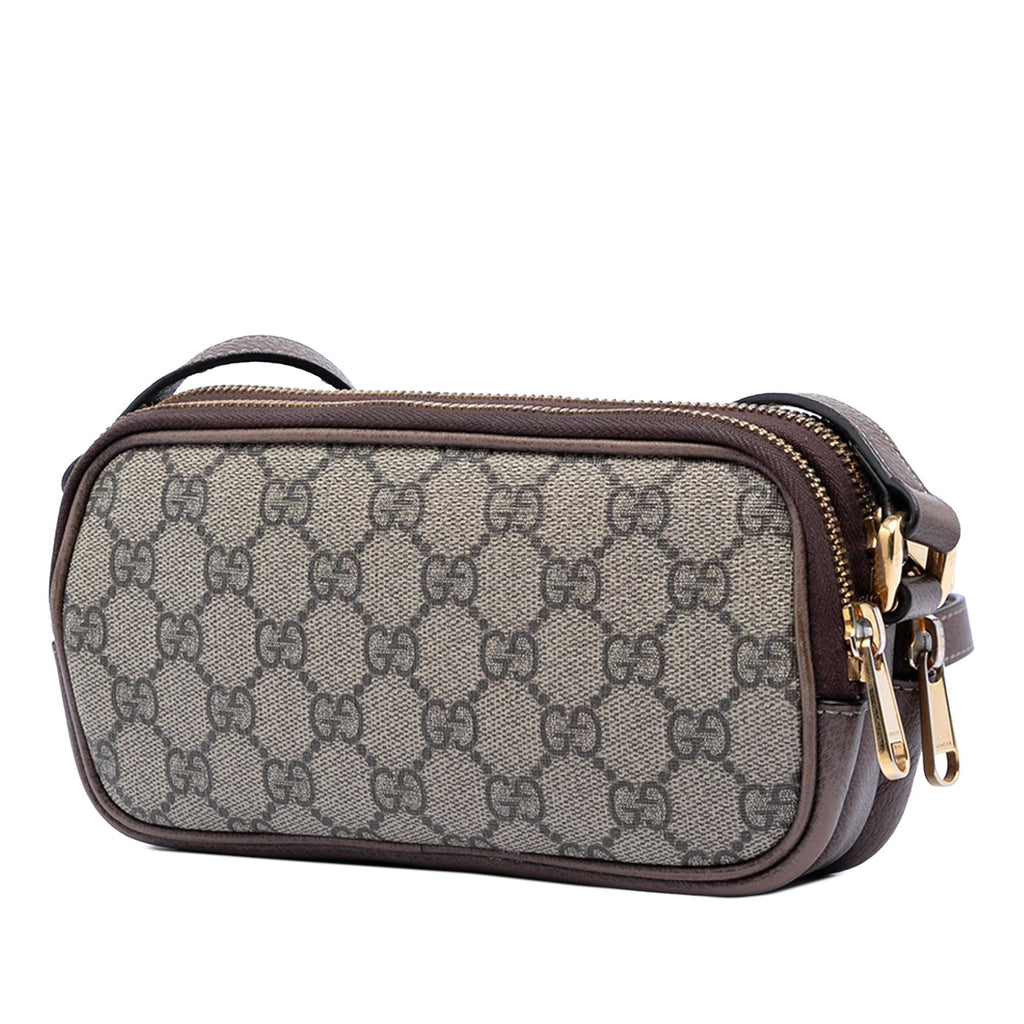 Gucci Mini GG Supreme Web Ophidia Triple Zip Crossbody