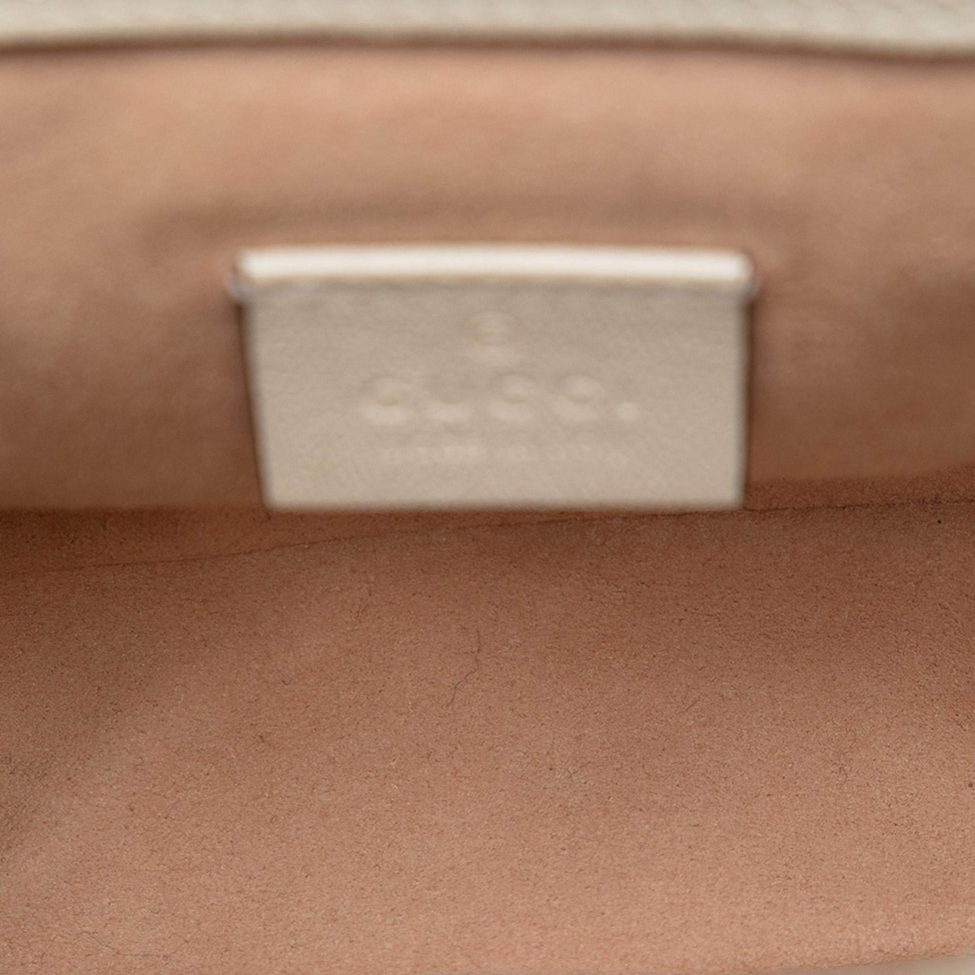 Gucci Mini GG Supreme and Calfskin Padlock Flap Pocket Satchel