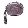Gucci Mini Metallic Pebbled Calfskin Soho Chain Crossbody