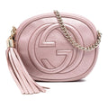 Gucci Mini Metallic Pebbled Calfskin Soho Chain Crossbody