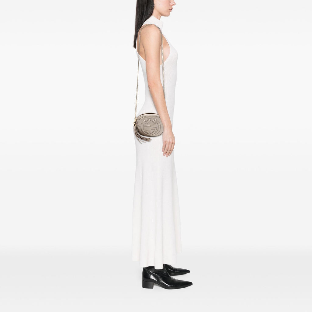 Gucci Mini Metallic Pebbled Calfskin Soho Chain Crossbody