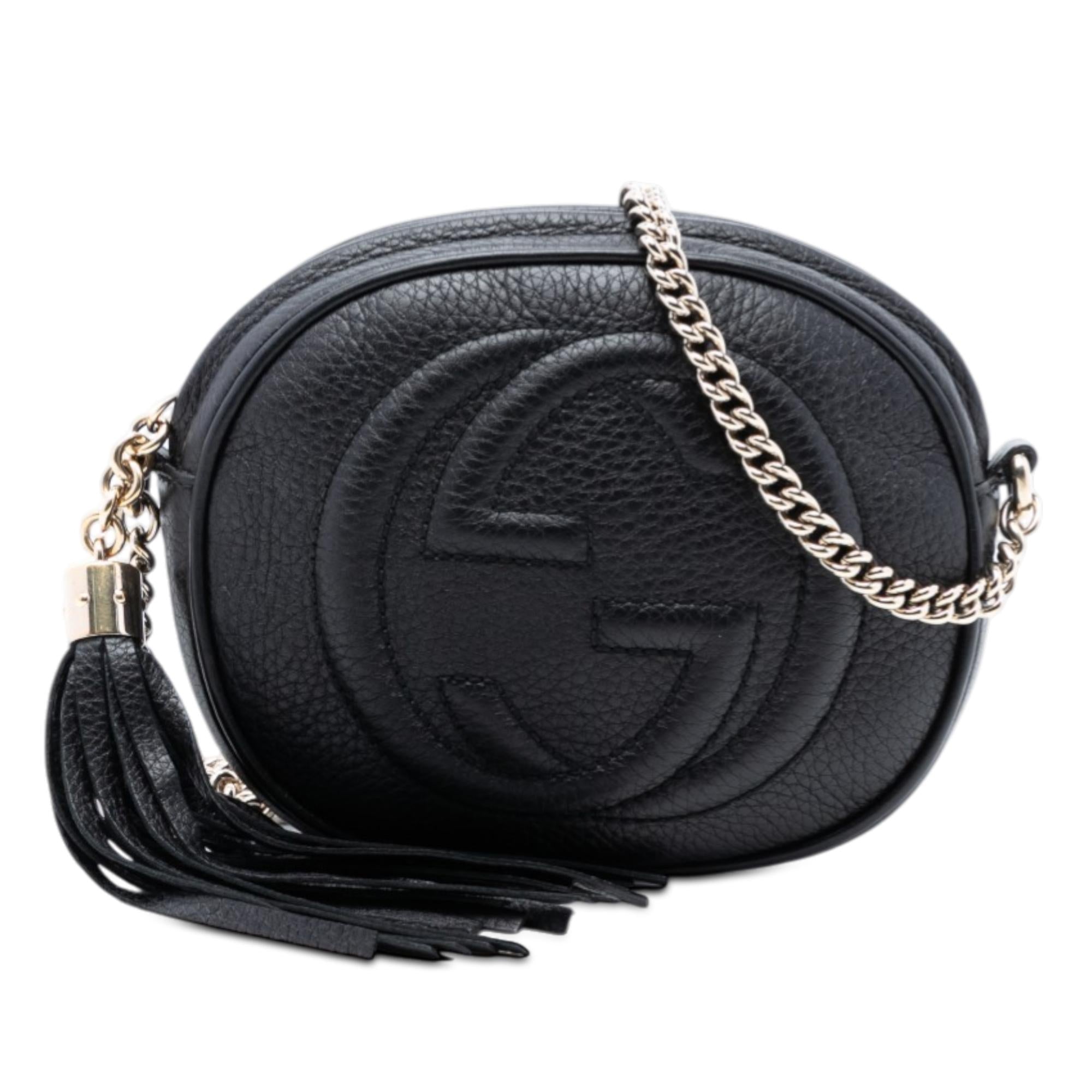 Gucci Mini Pebbled Calfskin Soho Chain Crossbody