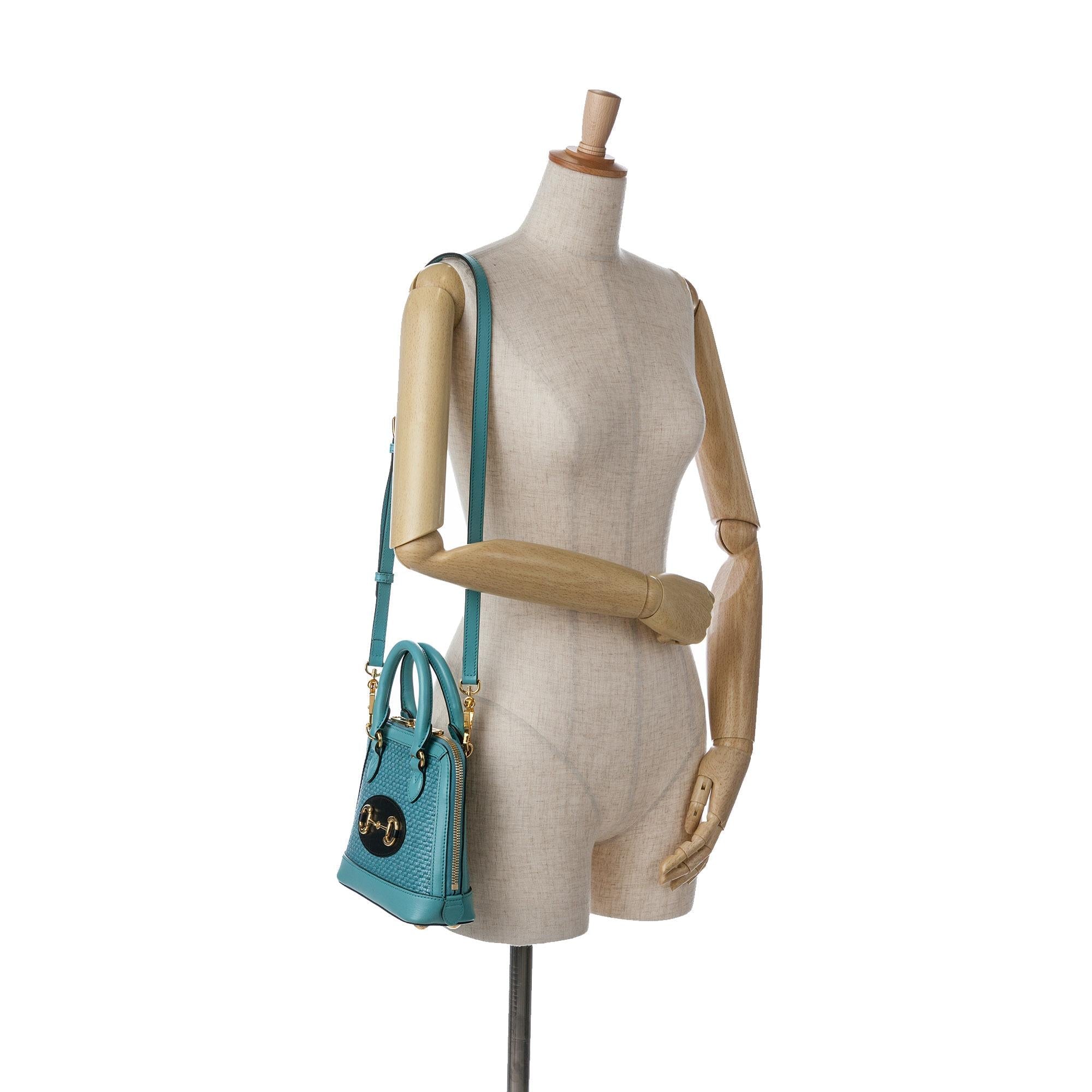 Gucci Mini Raffia Horsebit 1955 Top Handle Bag (SHG-TqNTHU)