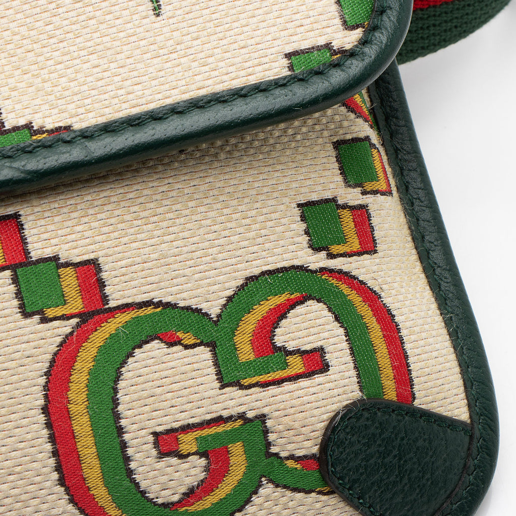 Gucci Jumbo GG Canvas Embroidered Floral Belt Bag