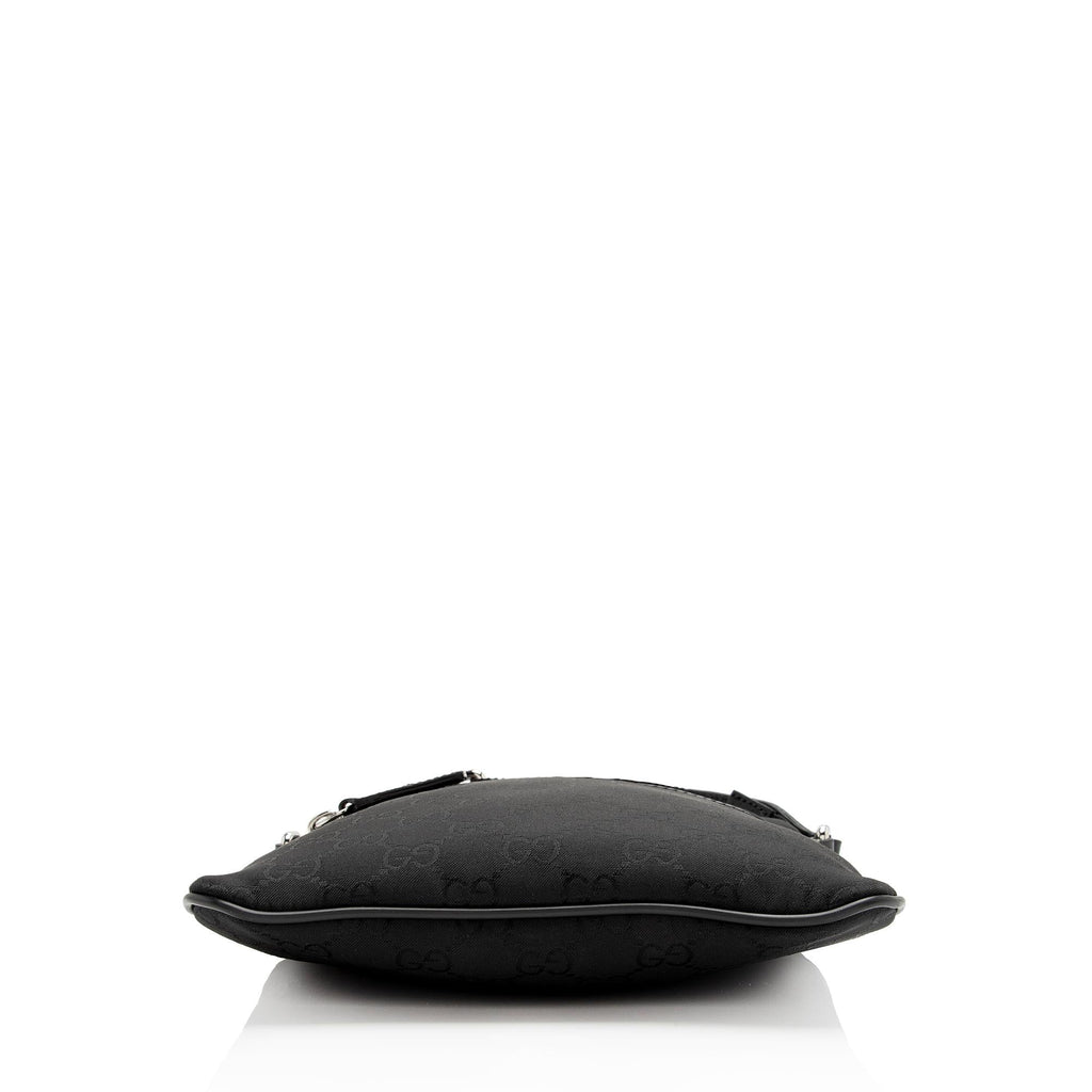 Gucci Nylon Monogram Small Flat Messenger Bag (SHF-uRak7p)