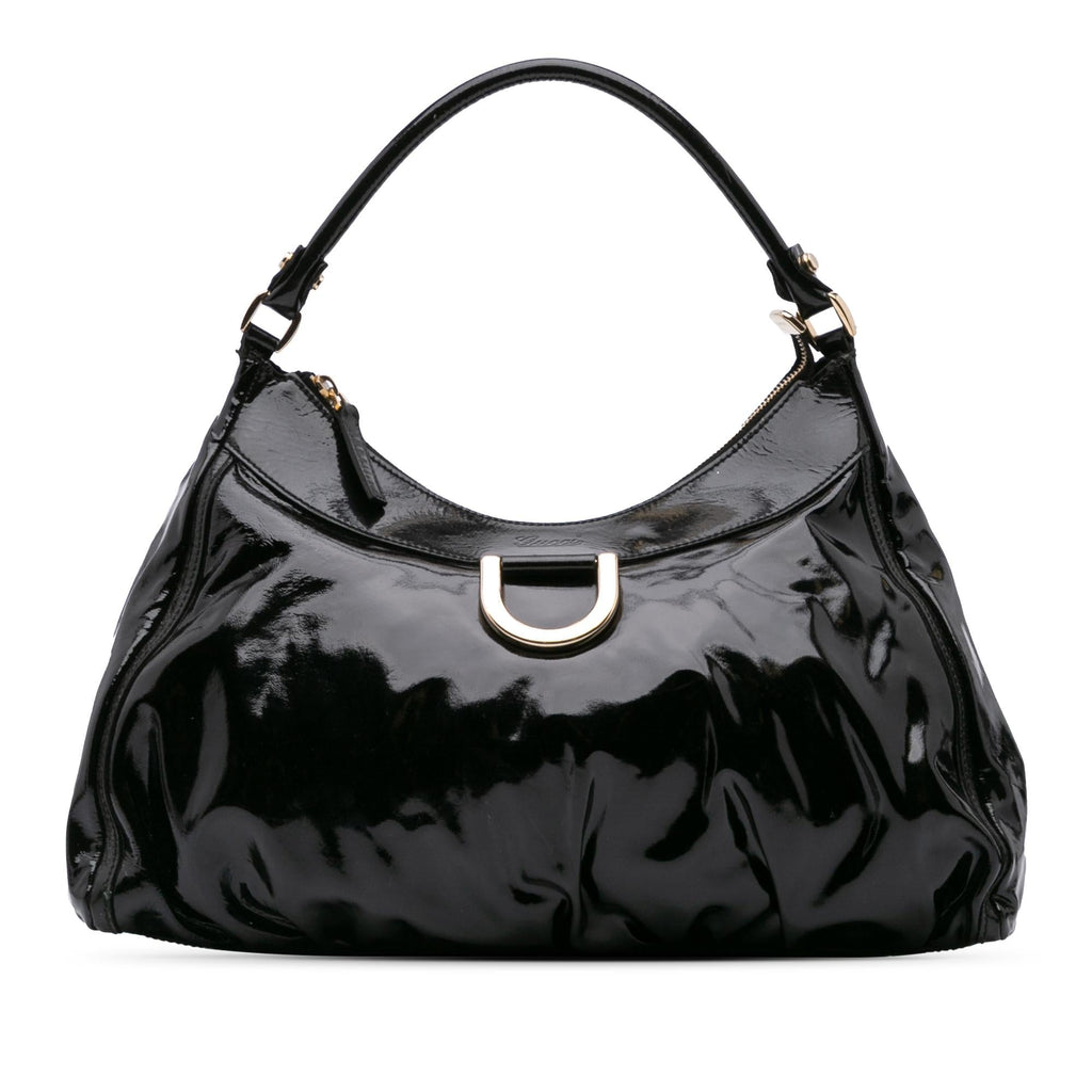 Gucci Patent Abbey D Ring Shoulder Bag