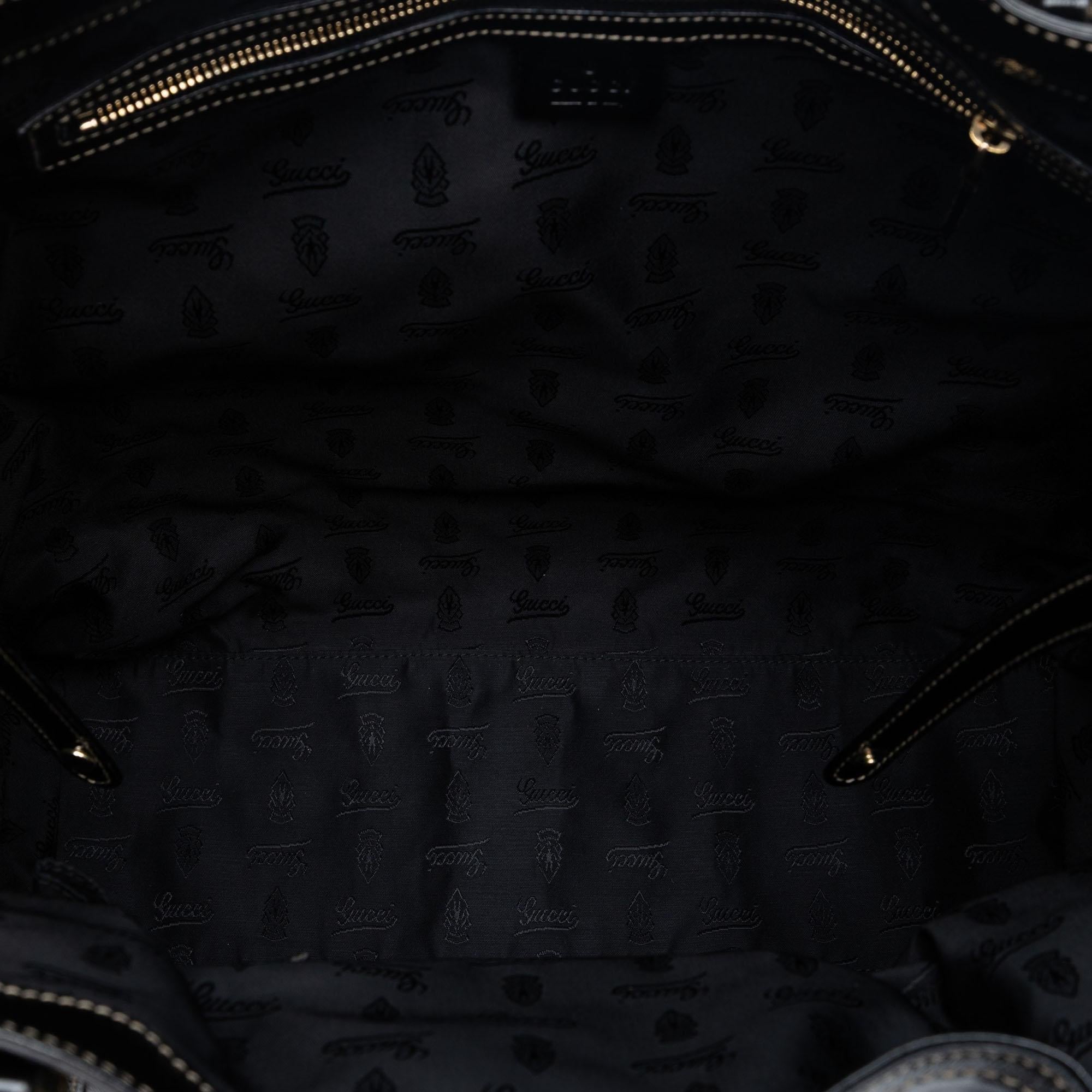Gucci Patent Dialux Britt Web Tote