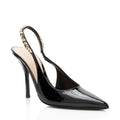 Gucci Patent Leather Chain Logo Signoria Slingback Pumps - Size 7 / 37