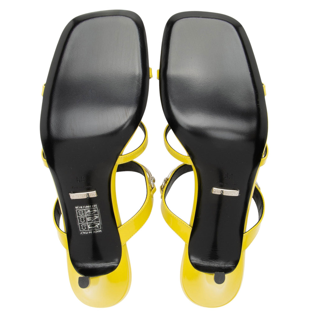 Gucci Patent Leather Horsebit Cutout Sandals - Size 9 / 39