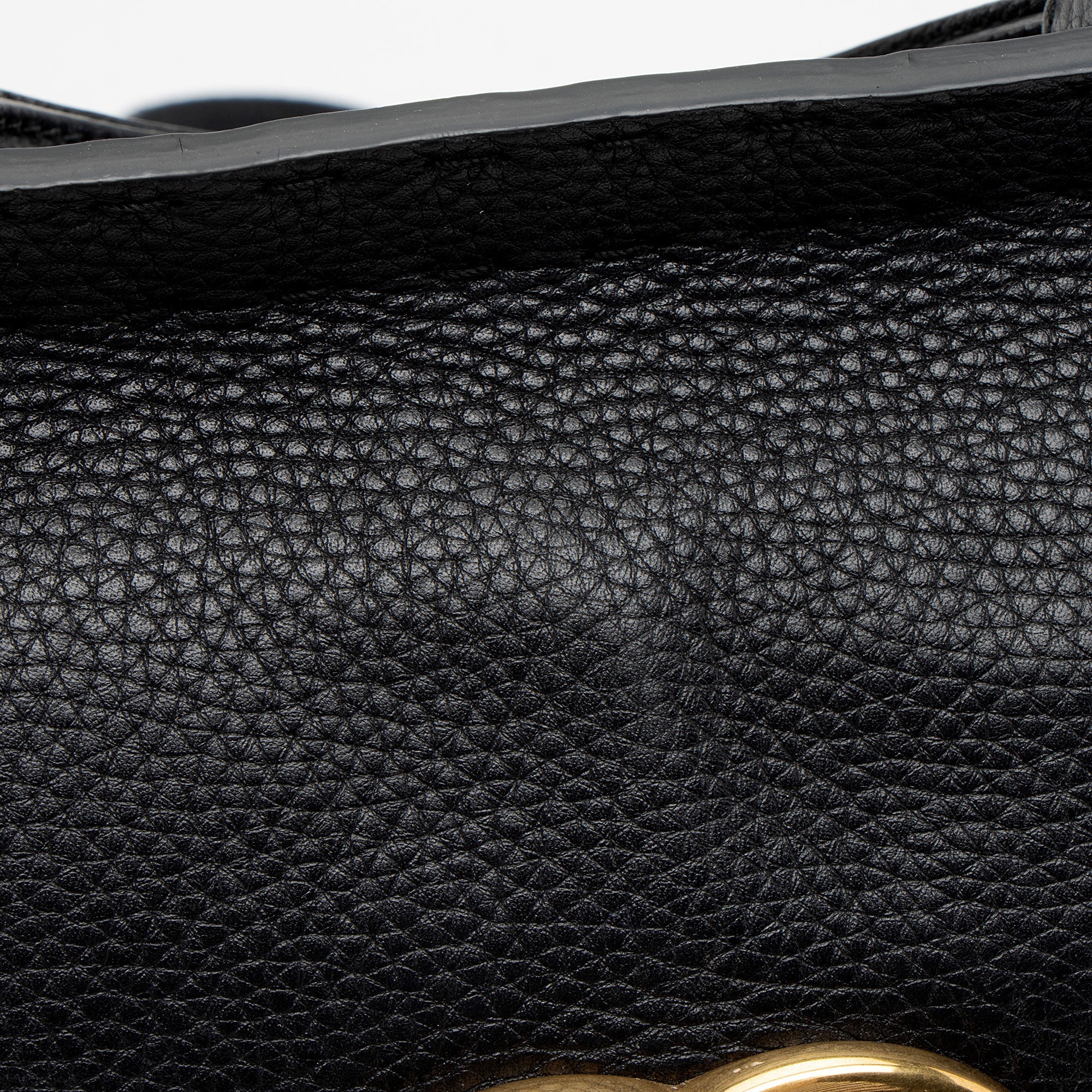 Gucci Pebbled Leather GG Marmont Top Handle