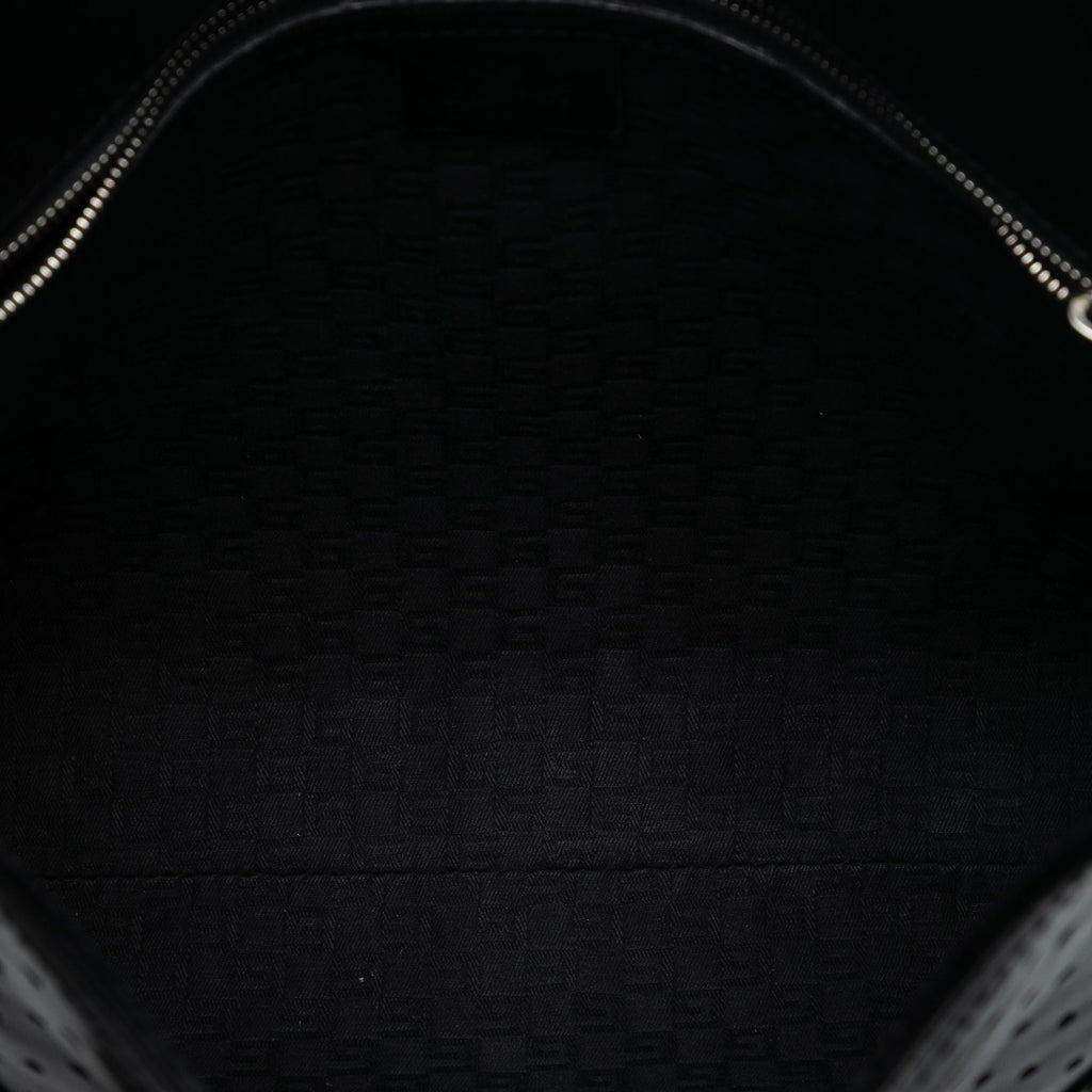 Gucci Perforated Calfskin Interlocking G Reins Satchel