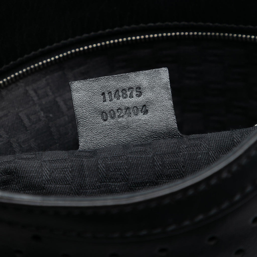 Gucci Perforated Calfskin Interlocking G Reins Satchel