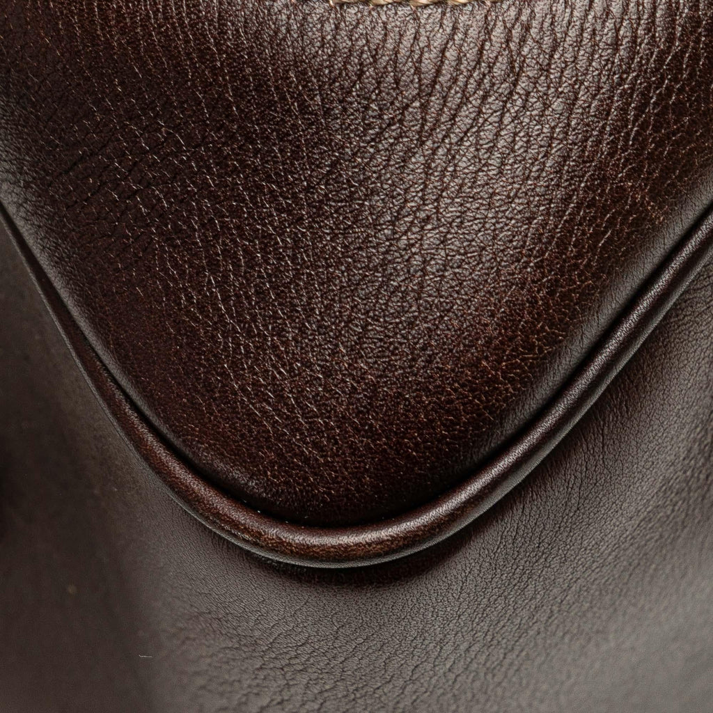 Gucci Printed Canvas Bamboo Horsebit Handbag