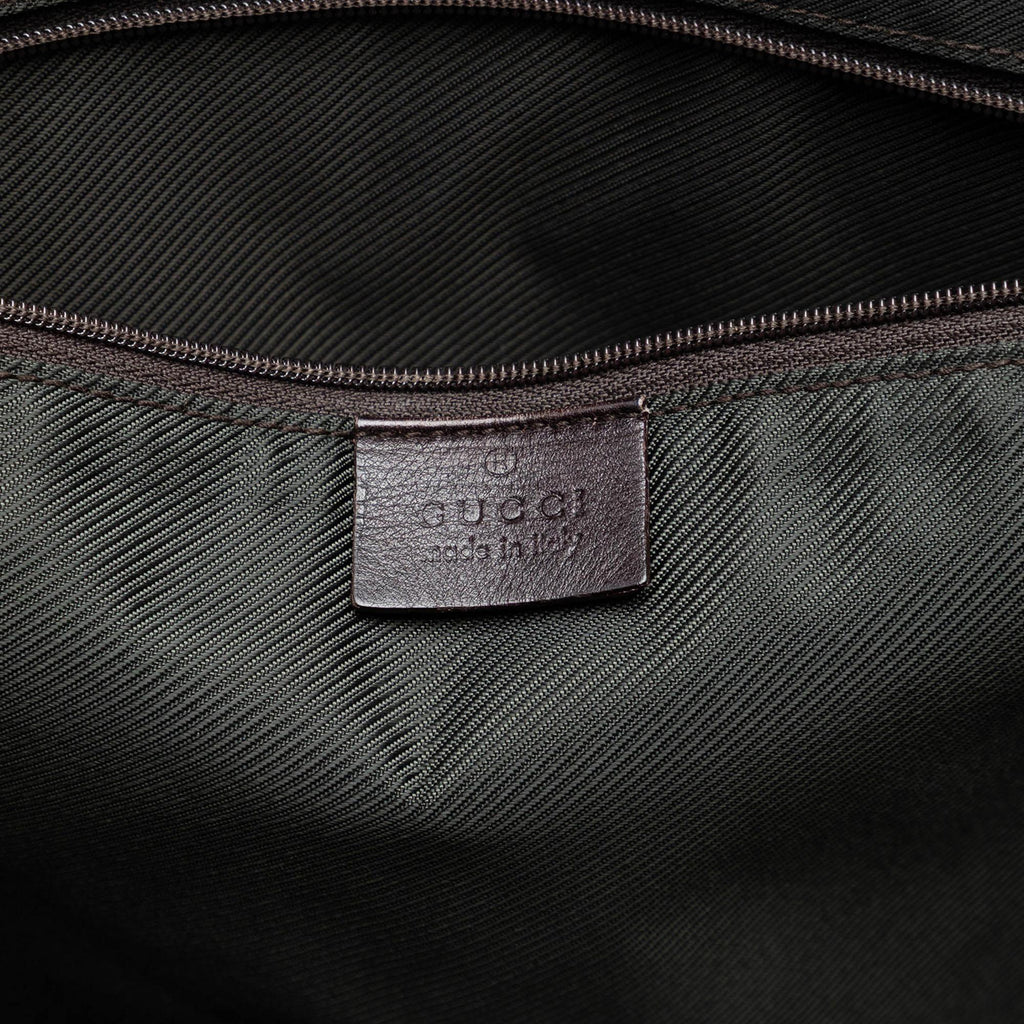 Gucci Printed Canvas Bamboo Horsebit Tote