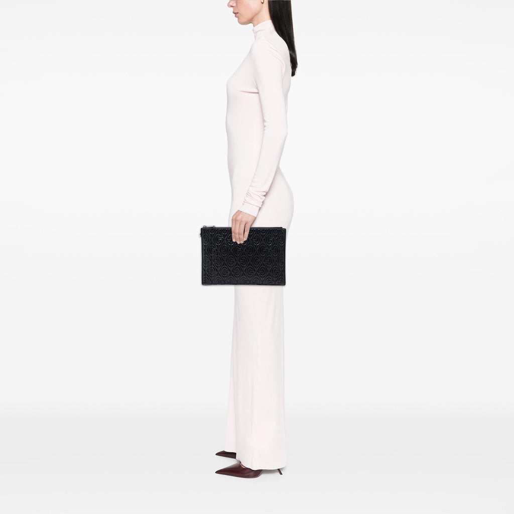 Gucci Quilted Leather G Rhombus Zip Clutch