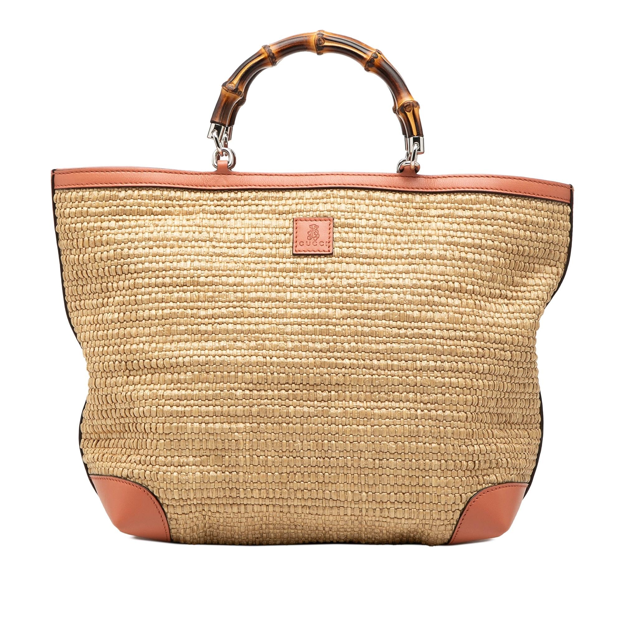 Gucci Raffia Bamboo Childrens Tote