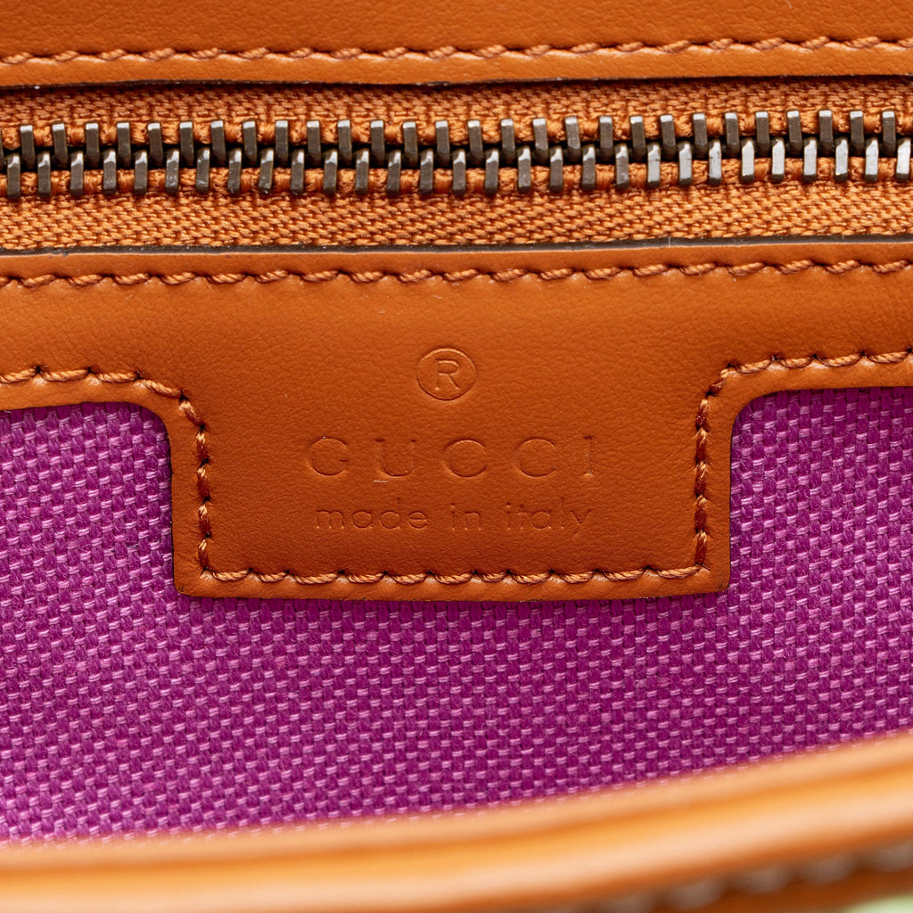Gucci Raffia GG Marmont Medium Flap Bag