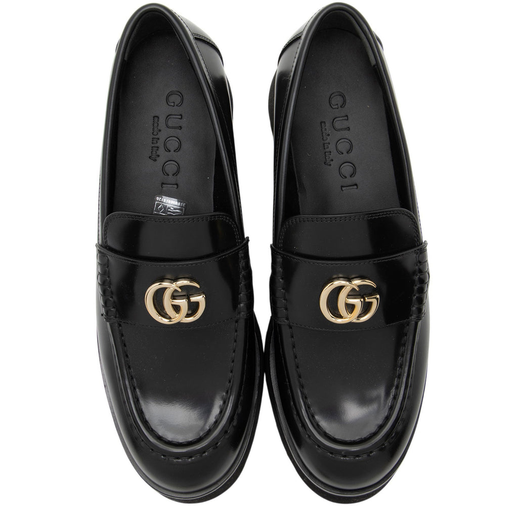 Gucci Shiny Calfskin GG Creeper Platform Loafers - Size 9 / 39