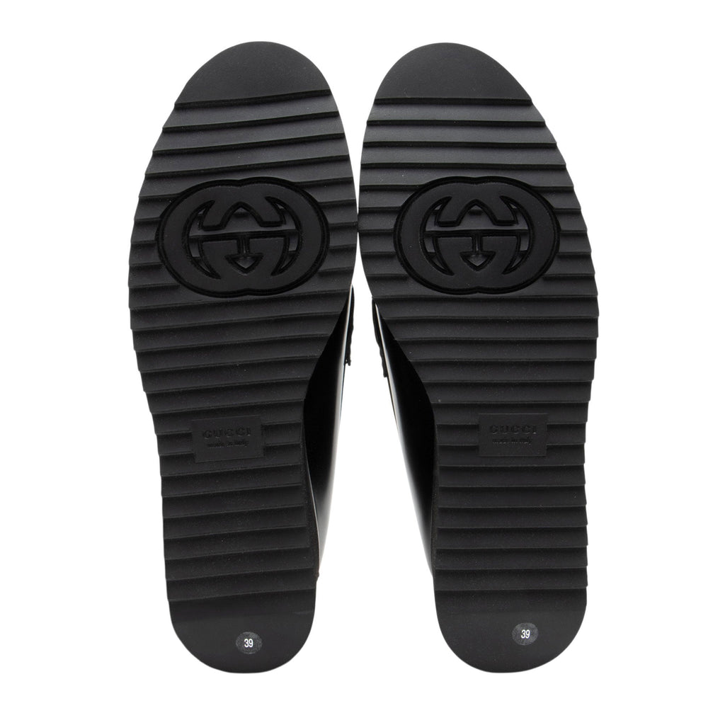 Gucci Shiny Calfskin GG Creeper Platform Loafers - Size 9 / 39