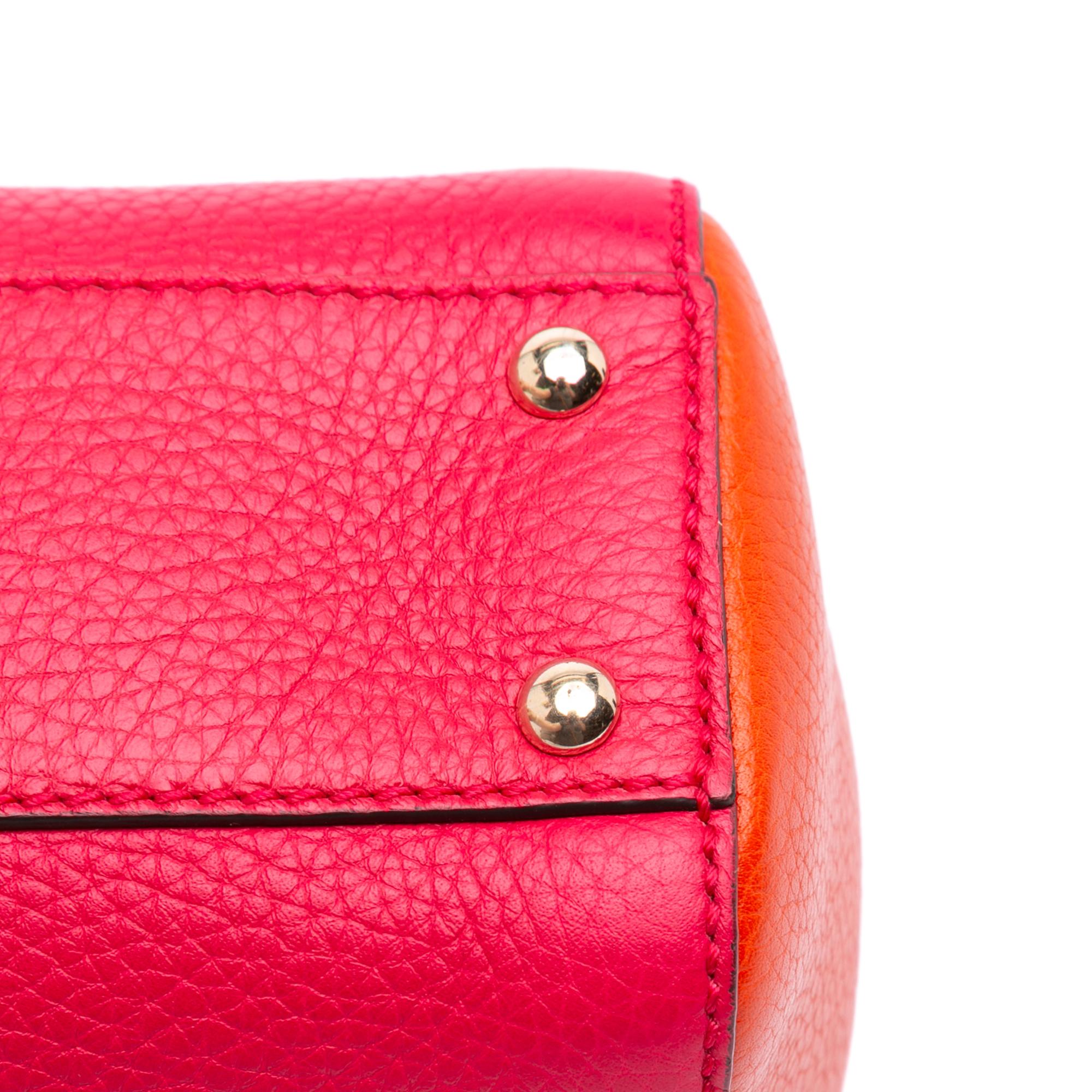 Gucci Small Bicolor Calfskin Bamboo Shopper Satchel